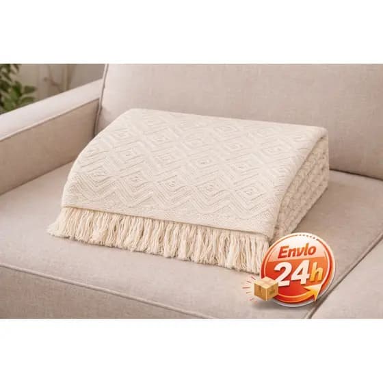 Manta de Sofá Luxo King Gigante 300x180cm Decorativa Premium 100% Algodão Capa Protetora Grande Elegante