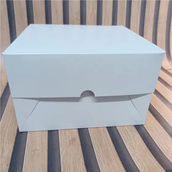 Caixa para bolo com tampa acoplada - 25x25x20cm; Kit 5 Unid - Embalagem para transporte de Bolo; Confeitaria - CX0017