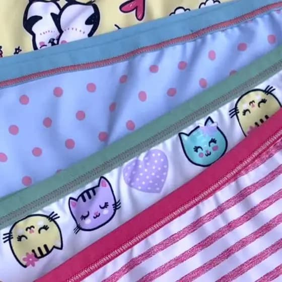 kit c/ 10 Calcinhas Infantil Confortavel Estampadas Poliamida Forro em Algodão