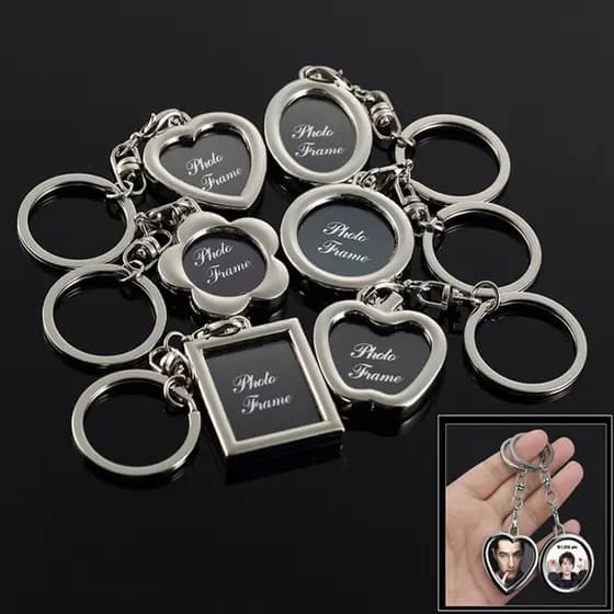 Atacado Faça Você Mesmo Inserir Foto Moldura Porta-Fotos Liga Chaveiro Em Forma De Coração Lembrança