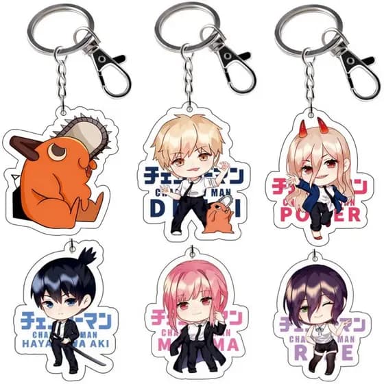 Anime Motosserra Homem Acrílico Chaveiro Pochita Makima Figuras De Energia Decoração Colecionáveis Pingente Presente Ani