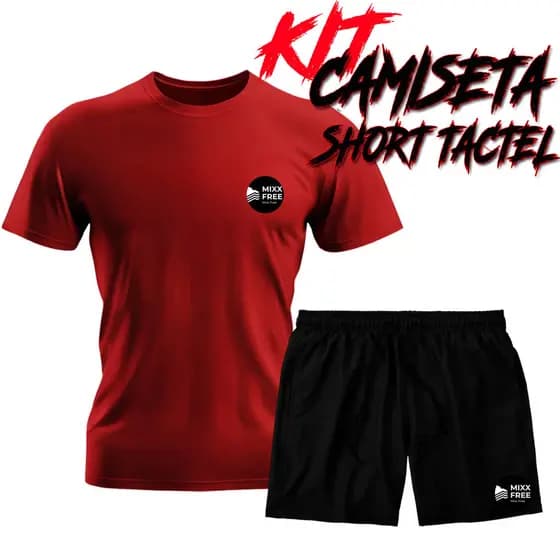 Kit Camiseta Dryfit e Shorts Tactel Masculino Bermuda de Academia Treino Corrida Para Esportes Praia