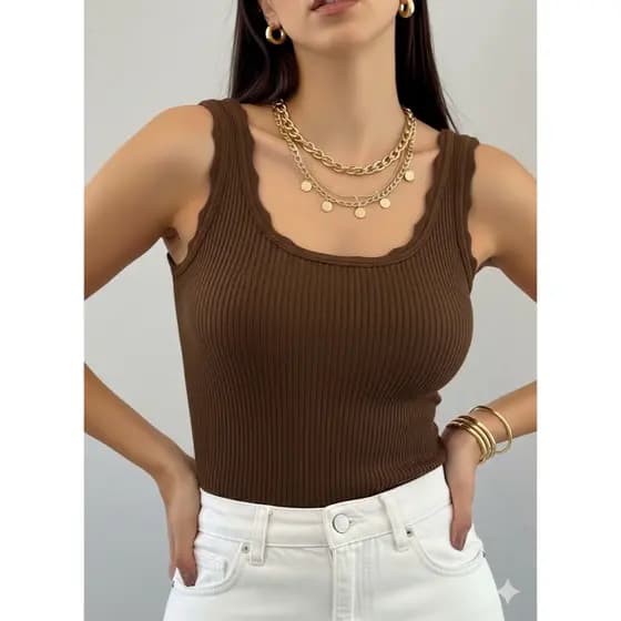 BLUSA FEMININA ROUPA ESTILOSA REGATA TRICOT MODAL VERÃO TENDENCIA 2026