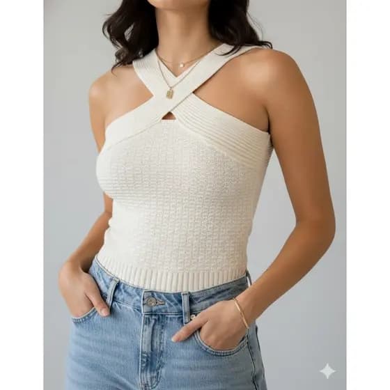 BLUSA FEMININA ROUPA ESTILOSA REGATA TRICOT MODAL VERÃO TENDENCIA 2026