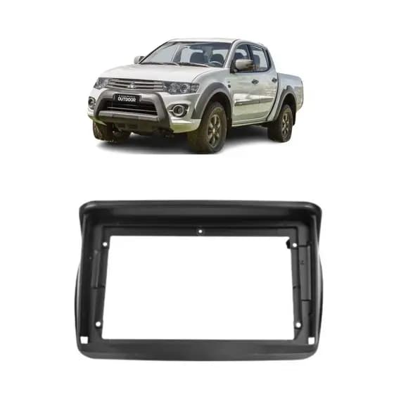 MOLDURA 9" POLEGADAS MITSUBISHI L200 TRITON 2007/17 PRETO FOSCO