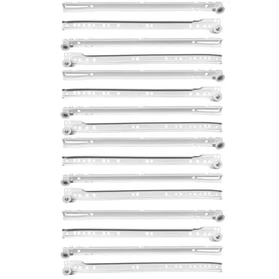Kit 8 Corrediça Trilho Branca Gaveta 350mm 35cm Extra 4 Par