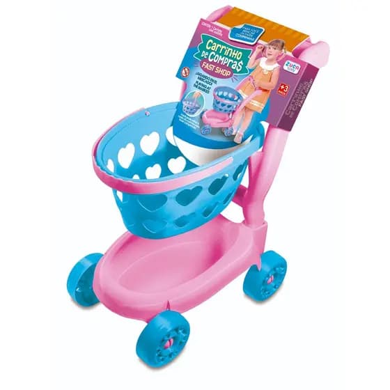 Carrinho Supermercado com Cestinha Compras mercado Brinquedo Infantil