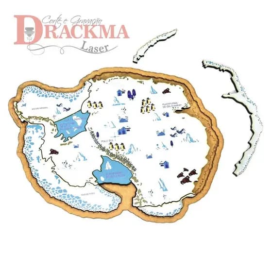 Mapa da Antártida Quebra-Cabeça Educativo