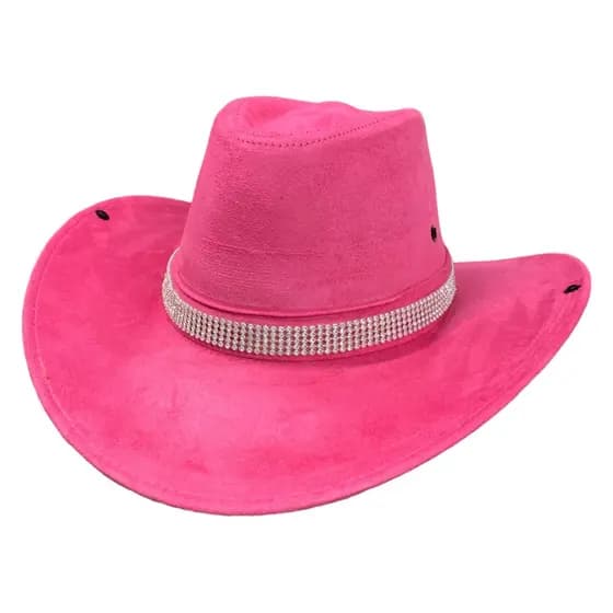 Chapéu Camurça Cowboy Rodeio Ana Castela Faixa Brilho Strass Cristal