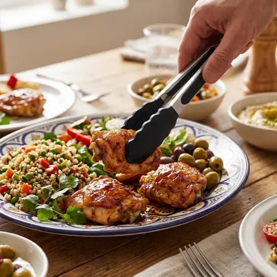 Pegador De Silicone Multiuso 21cm Cozinha Churrasco Salada Antiaderente