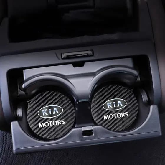 Para Kia Porta-Copos De Água De Carro De Fibra De Carbono De Alta Qualidade Almofada De Copo Tapete Antiderrapante Decor
