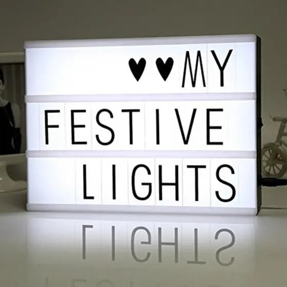 Luminaria Letreiro Led Cinema + 96 Letras Light Box Led A4