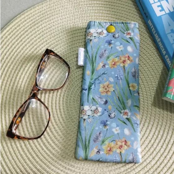 Porta Óculos Feminino em Tecido | Acolchoado, Artesanal, Proteção para Grau