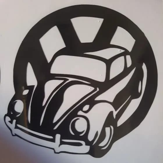 Adesivo Fusca Volkswagen Logo em vinil de Recorte para carro moto caminhão decorativo