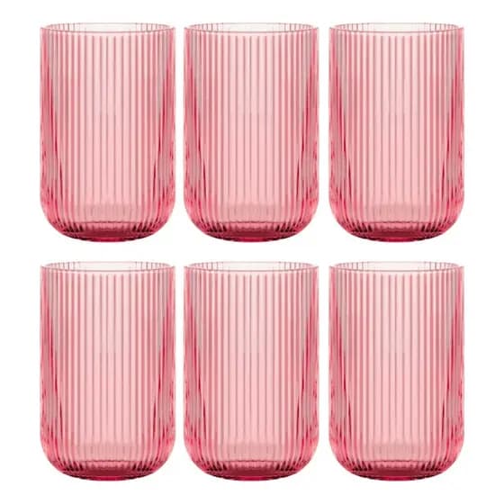 Conjunto com 6 Unidades de Copo Grande Canelado Versalhes de Vidro 460ml