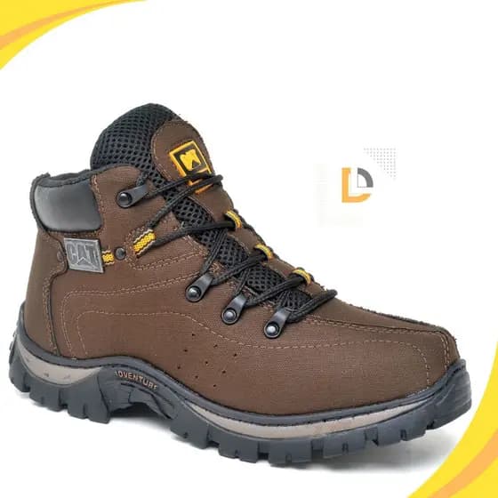 Bota Masculina Caterpillar Coturno Adventure Bota Trabalho Lona Reforçada Sola Borracha