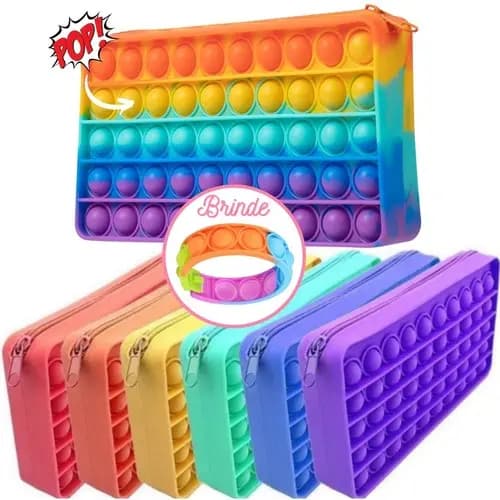 Estojo Pop It Escolar Fidget Toy Necessaire Original