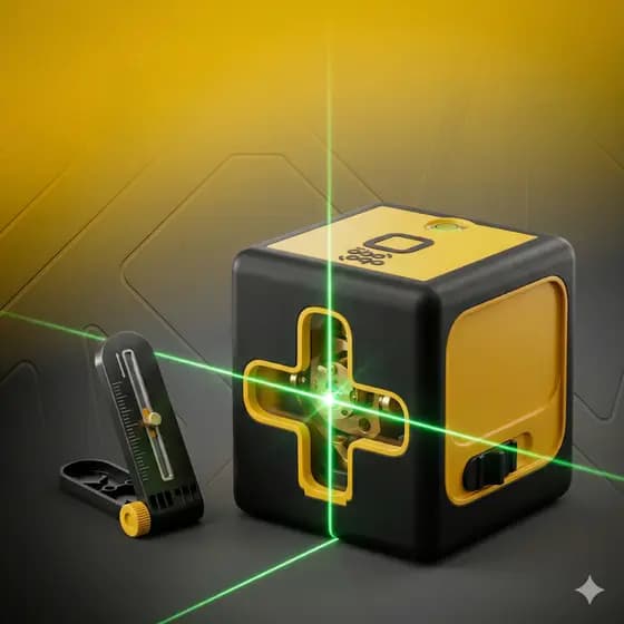 Nível a Laser 2 linhas 20m Multiuso Profissional Autonivelante com Suporte de Parede