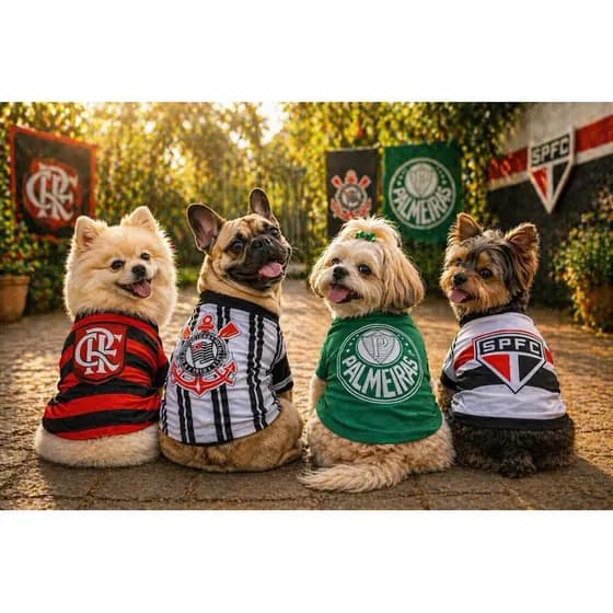 🐶⚽ Camisetas de Times para Pets – Estilo e Paixão em Campo!