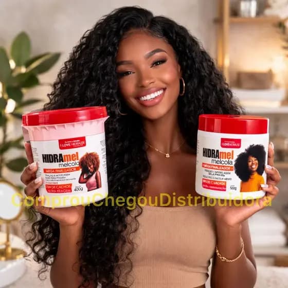 KIT 2 EM 1 Mel Cola Fixador 500g + Máscara Mel Cola 400g Cachos Por 72 Horas Hidratação Definição