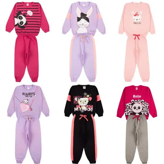 Kit 3 Conjuntos Sortidos Inverno Bebê Menina - de 6 a 12 meses - Primeiros passos
