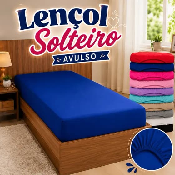 Lençol Solteiro Avulso COM elástico na borda toda