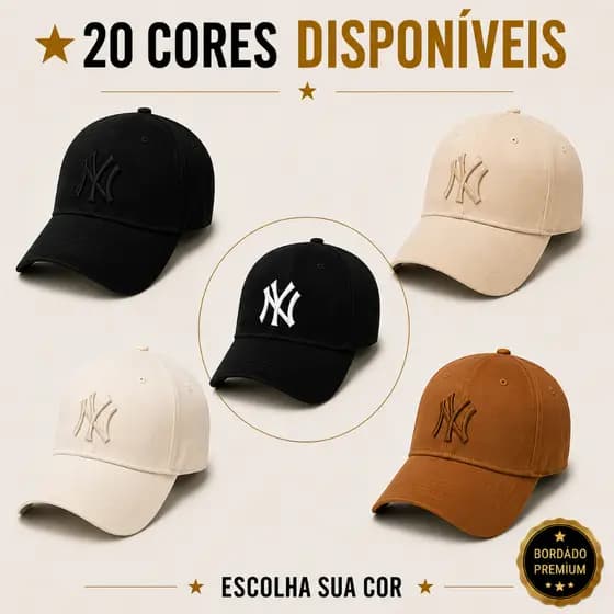 Boné New York NY Bordado Premium, Aba Curva, Masculino Feminino, Unissex, Regulagem Ajustável, Blogueira- ENVIO IMEDIATO