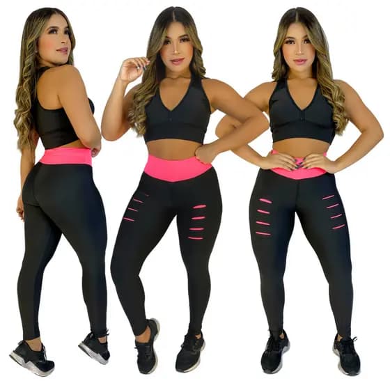 CALÇA LEGGING + TOP BAILARINA MODELA CINTURA