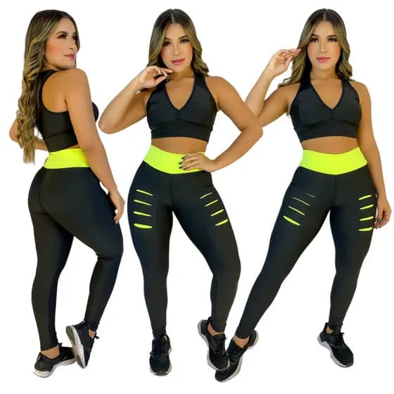 CALÇA LEGING + TOP GINÁSTICA TREINO PILATES