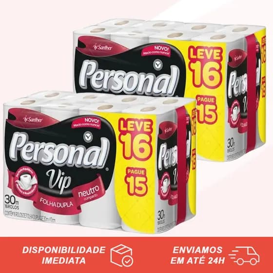 Papel Higiênico Personal VIP Folha Dupla 16 Ou 32 Rolos