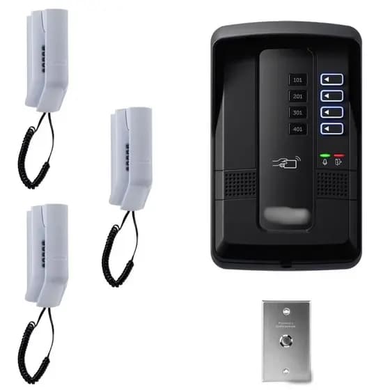 Porteiro Coletivo Eletronico Interfone Predio Residencial 3 Pontos E Botoeira Intelbras