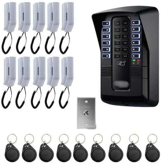 Porteiro Coletivo Interfone Residencial 10 Pontos Predial Interfonia Com Tags