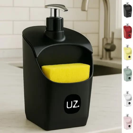 Dispenser Porta Detergente Cozinha - Porta Sabão Líquido Com Suporte Para Esponja UZ Envio Full