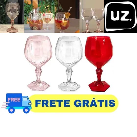 Taça Para Gin Drinks Suco 350ml Acrílico Transparente Tango UZ Envio Imediato