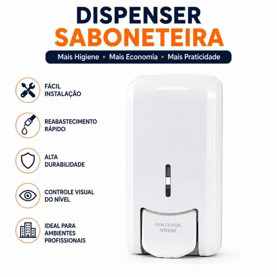 Dispenser Saboneteira Banheiro - Nobre Parede Comercio Profissional