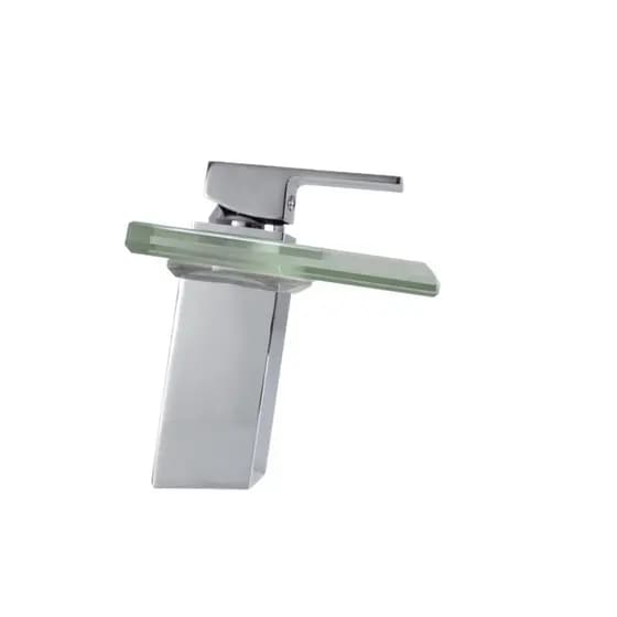 Torneira Misturador Monocomando Cascata Waterfall Quadrada Bica Baixa Led Globalmix