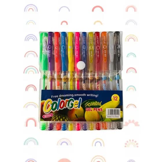 Caneta Gel Canetinhas Perfumadas ColorGel Com Glitter