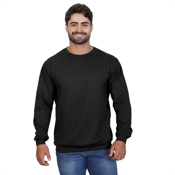 Moletom Careca Liso gola redonda sem Capuz Unissex com Ribana Flanelado ou Promoção Estoque