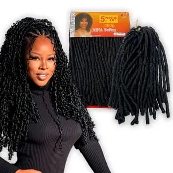 Cabelo Nina Softex 360g Pacotão 5x1 Crochet Braid 90cm Cacheados Tranças Apliques