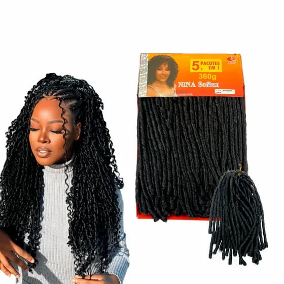 Cabelo Nina Softex Pacotão 360g 5x1 Cacheado Crochet Braid Sintetico