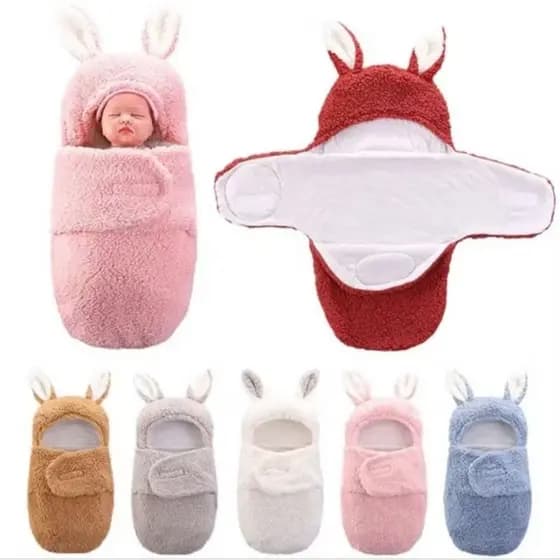 Cobertor Saco de dormir Bebê coelhinho soft e sherpa.