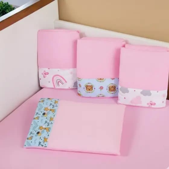 Kit 4 JOGOS de Lençol Berço Americano 2 peças Infantil Menina e Menino Microfibra