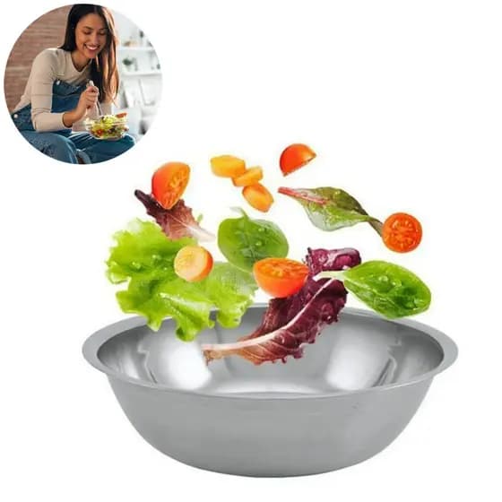 Saladeira Inox 30cm Lisa AD Elegância e Praticidade