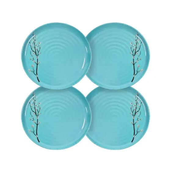 Kit 4 Pratos Sobremesa Sakura Tiffany 19cm Melamina – Ideais para Mesa e Refeições Sofisticadas