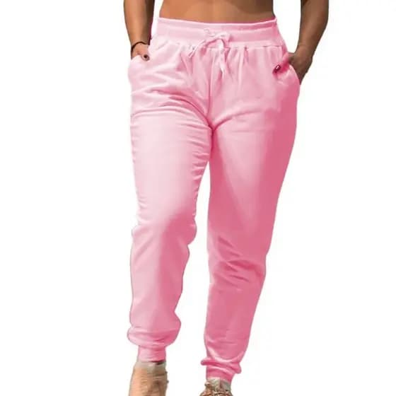 Calça Moletom Flanelado Feminina Slim Inverno