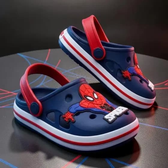 Sandália Infantil Homem-Aranha Babuche Style Antiderrapante Confortável Leve Menino Personagem Marvel