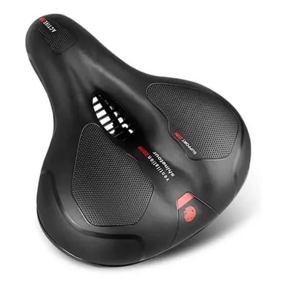 Selim Vazado Anatômico Gel Conforto Bike MTB Fita Refletiva