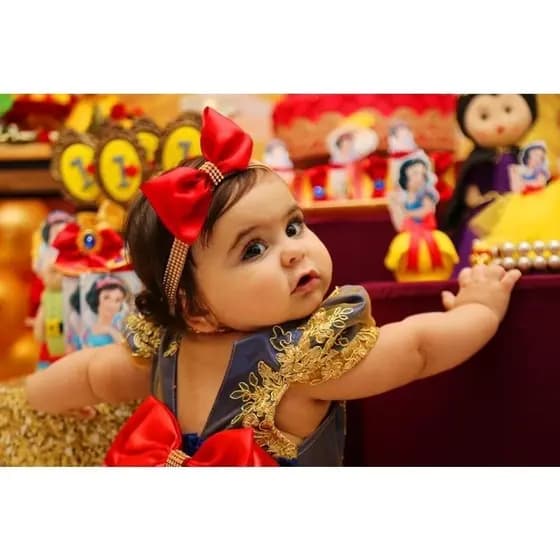 Tiara cabelo Infantil menina Branca de Neve Laço em Pé de Fita Gorgurão Vermelha Princesa Fantasia vestido aniversario