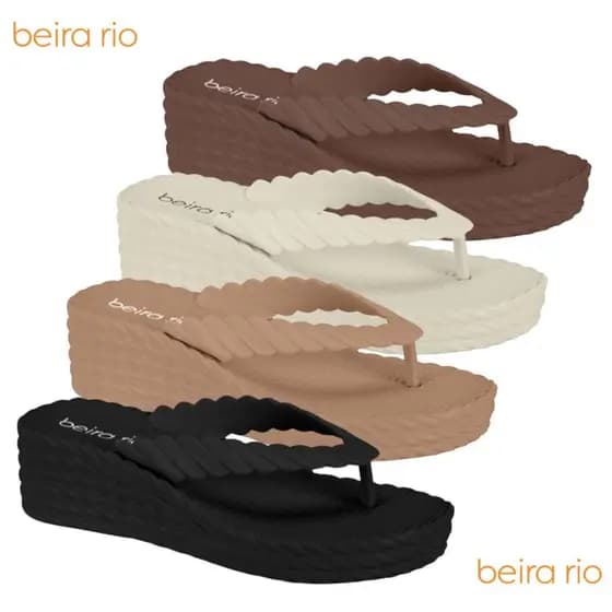 Sandalia Tamanco Feminino Beira Rio Anabela Bloco Leve Nuvem Plataforma Ref: 8561.102