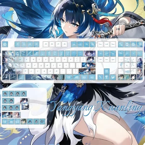Yangyang·Xuanling Keycap Cherry Profile 120 Teclas PBT Sublimação De Tinta De Cinco Lados Aula F75 F99 RK100 Criativo Pe